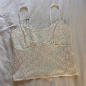 Hollister Lace Cami Top in Cream